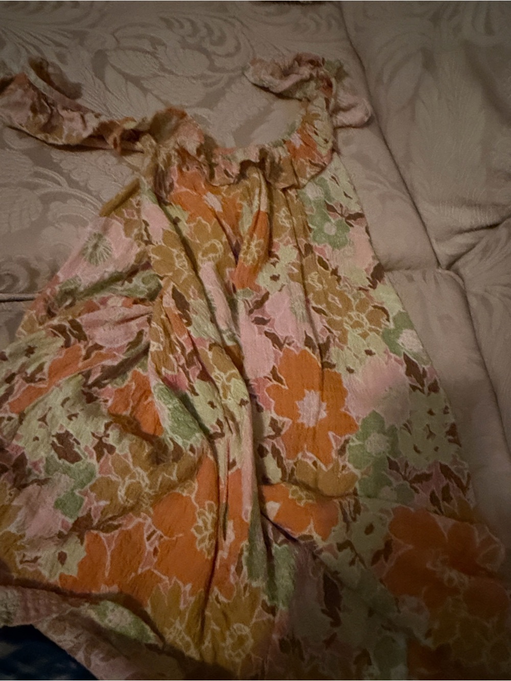 Urban Outfitters Peach & Green Floral Top